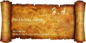Hollósy Ákos névjegykártya